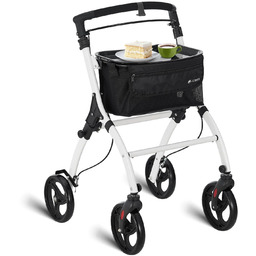 CZARNO BIAŁY ROLLATOR BALKONIK NA KÓŁKACH REHABILITACYJNY CHODZIK
