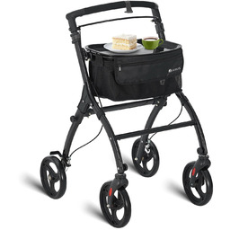 CZARNY ROLLATOR BALKONIK NA KÓŁKACH REHABILITACYJNY CHODZIK