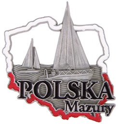 Metalowy magnes na lodówkę Polska Mazury