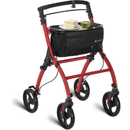 CZERWONY ROLLATOR BALKONIK NA KÓŁKACH REHABILITACYJNY CHODZIK