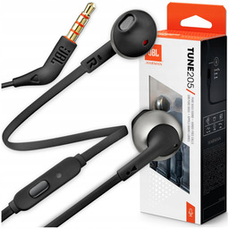 Słuchawki Przewodowe Douszne Jbl Z Mikrofonem Czarne Bass