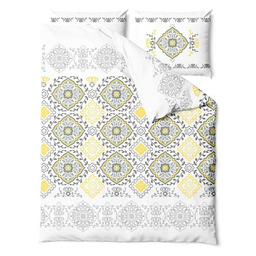 Zaratex Pościel satynowa 160x200 Sunshine Glamour biała żółta