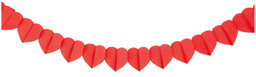 Girlanda papierowa Serca czerwone - 200 cm -