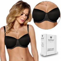 Gładki Biustonosz Bardotka Vena Vb-212 Czarny, 75E