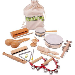Kadoing  18-częściowy drewniany zestaw instrumentów muzycznych