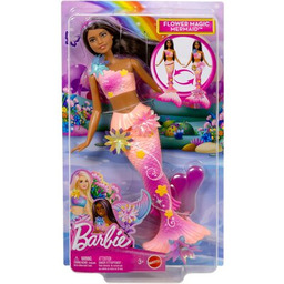 Lalka Barbie Dreamtopia Syrenka Rozkwitające kwiaty Brunetka JDM73