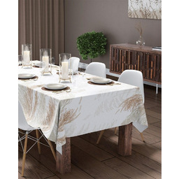 Detexpol Obrus dekoracyjny 140x280 biały beżowy liście 4138