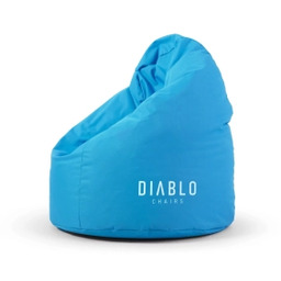 Diablo Chairs Worek Tkanina Niebieski Pufa dla dzieci