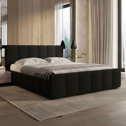 Łóżko tapicerowane z pojemnikiem SFG0166 120x200 Welur Czarny