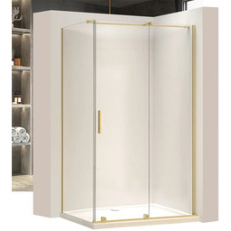 Złota szczotkowana kabina prysznicowa kwadratowa 100x100 Montana Rea