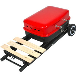 Grill węglowy składany czerwono-czarny