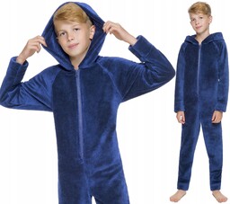 Piżama Chłopięcy Kombinezon Kaptur Onesie 152