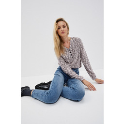 Spodnie jeansowe z wysokim stanem-XS