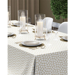 Detexpol Obrus dekoracyjny 140x280 ekri złoty geometryczny 4137