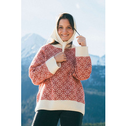 Pakamera BARIBAL BESKIDZKI Sweter Wełniany Oversize Czerwony 100%