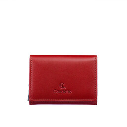 Czerwony portfel damski Canaletto ze skóry naturalnej licowej