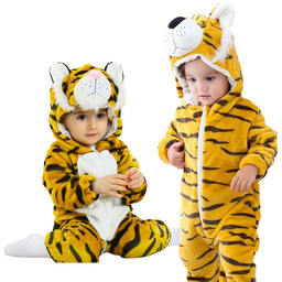 Piżama Onesie Kostium Przebranie Śpiochy Tygrysek Niemowlę 100: