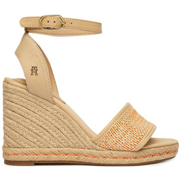 Espadryle Tommy Hilfiger High Wedge Espad FW0FW09471 Beżowy