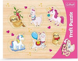 Trefl Jednorożce, lamy, leniwce Puzzle Ramkowe Układanki Kształtowe
