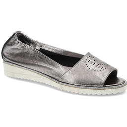 Karino Srebrne Półbuty Skórzane Buty Damskie