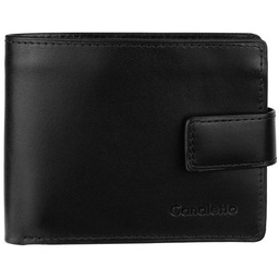 Czarny składany portfel męski skórzany Canaletto PM1501s163 RFID