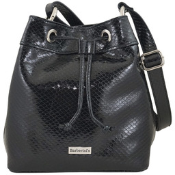 Damska torebka skórzana lakierowana - Czarna