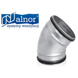 Kolano 45 wentylacyjne tłoczone 160mm SPIRO z uszczelką