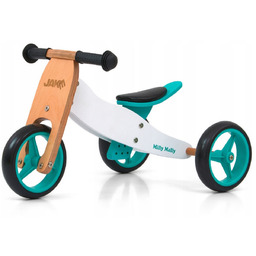 126075 Rowerek Biegowy Drewniany Jake 2W1 Trójkołowy Miętowy