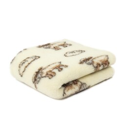 Kampol Koc wełniany z merynosa 140x200 Baranki kremowy