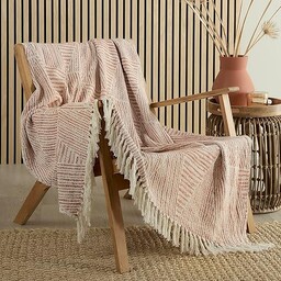 Appletree - Geometryczny koc terakotowy (180 x 130