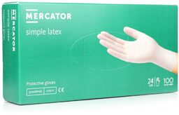 Mercator rękawice LATEKS rozmiar: S Białe 100 sztuk