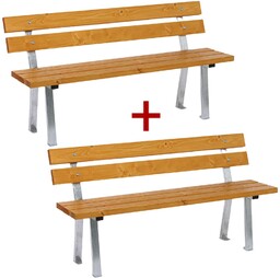 Ławka zewnętrzna WOODY z oparciem , stal nierdzewna,