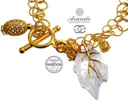 Kryształy Bransoletka Angel Wing Gold Złote Srebro