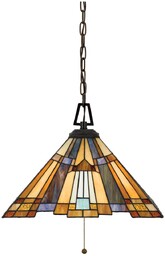 QUOIZEL Lampa wisząca tiffany Inglenook, multikolor, salon /