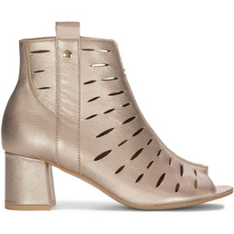 Maciejka Botki Damskie Skórzane Złote-36