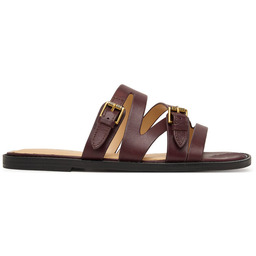 Klapki Guess FLJGRY LEA03 Bordowy