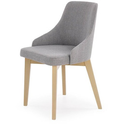 Krzesło do jadalni tapicerowane szare / dąb sonoma