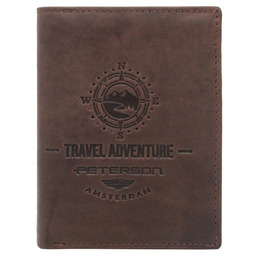 Skórzany męski portfel Peterson PTN N4-BE-TRAVEL