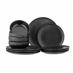 Bloomingville NERI Zestaw Obiadowy 12 El. / Czarny