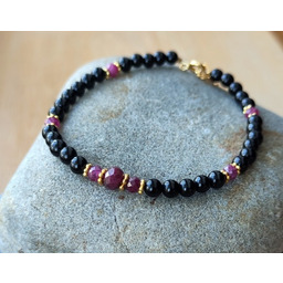 Pakamera Piękne rubiny z turmalinami - bransoletka