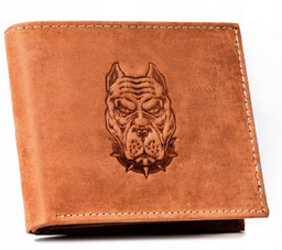 Portfel męski z nubukowej skóry naturalnej w brązowym