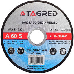 Tarcza do cięcia metalu 125mm 1mm 22.2mm