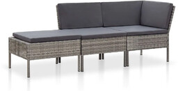 Edinos Zestaw szarych mebli ogrodowych K3-H55