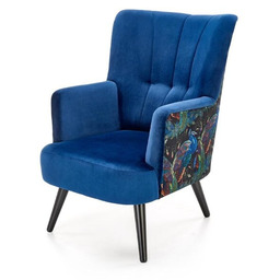 Fotel wypoczynkowy velvet granatowy Pagoni