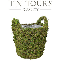 OKRĄGŁA OSŁONKA KOSZYK Z MCHU Z UCHWYTAMI 25x25x22/29