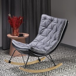 Fotel bujany na płozie szary / czarny Indigo