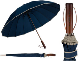 Granatowy, rządowy parasol z dużą czaszą - Peterson
