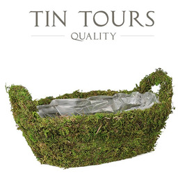 OWALNA OSŁONKA KOSZ Z MCHU Z UCHWYTAMI 35x23x11/17