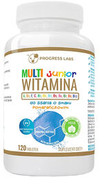 Progress Labs Multiwitamina Junior, smak pomarańczowy, 120 tabletek