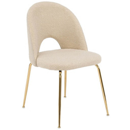 Krzesło Glamour KC-903-2 beż boucle, nogi złoty chrom